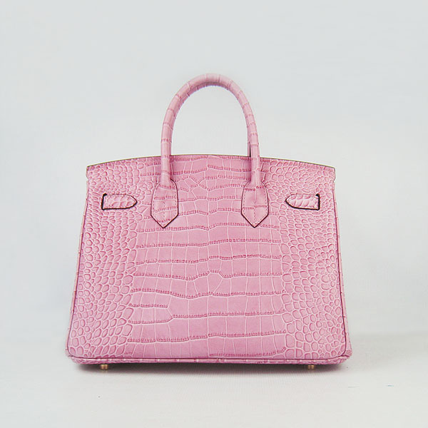 Replica Hermes Birkin 30CM Crocodile Veins Bag Pink 6088 On Sale